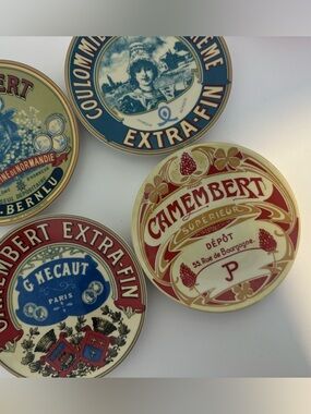 Set of 4 Vintage BIA Camembert Extra Fin G. Mecaut Paris Cordon Bleu 5" Plates